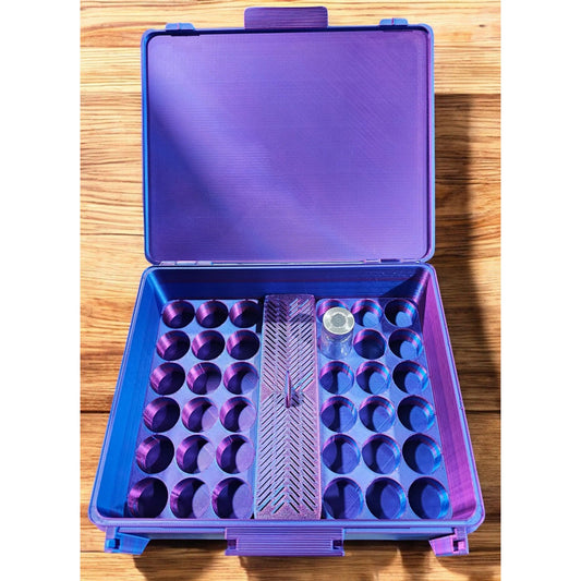 Large peptide case for 10ml vials with silica holder